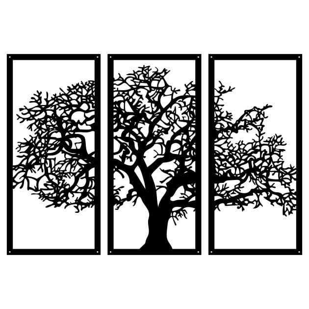 3 Panels Metal Tree Wall Art, Tree Sign, Metal Wall Decor, Metal Branch Wall Decor, Geometric Wall Art, Metal Wall Decor